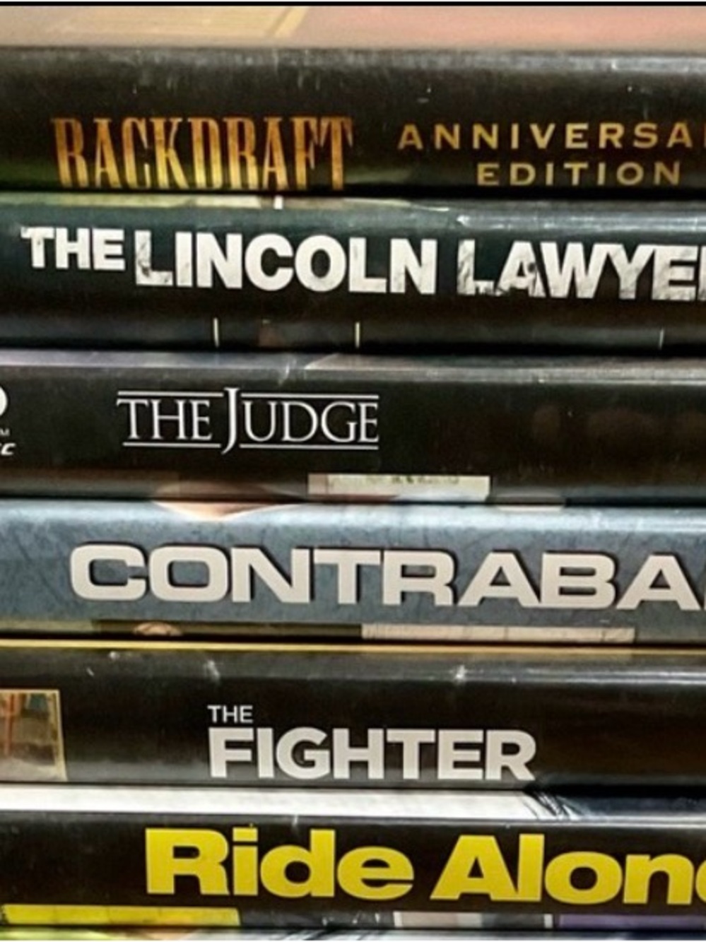 6 Blu-rays: BACK DRAFT, JUDGE, LINCOLN LAWYER, RIDE ALONG,CONTRABAND, FIGHTER